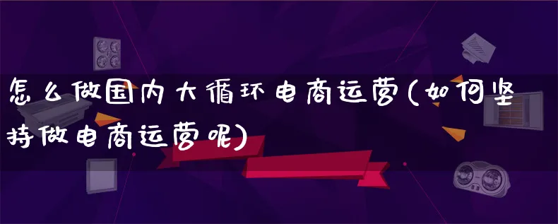 怎么做国内大循环电商运营(如何坚持做电商运营呢)_https://www.lfyiying.com_股票百科_第1张