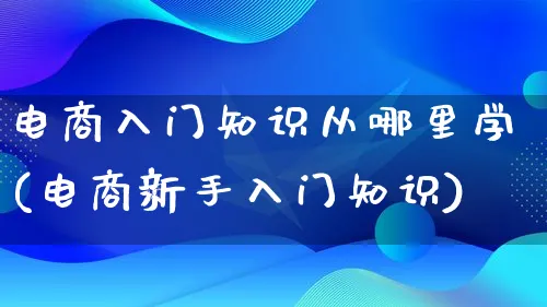 电商入门知识从哪里学(电商新手入门知识)_https://www.lfyiying.com_个股_第1张