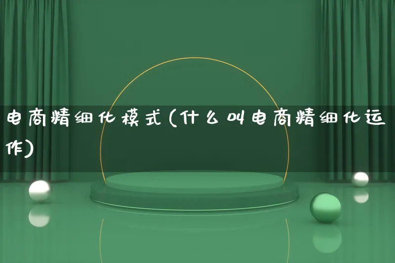 电商精细化模式(什么叫电商精细化运作)_https://www.lfyiying.com_股票百科_第1张