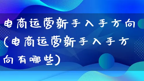 电商运营新手入手方向(电商运营新手入手方向有哪些)_https://www.lfyiying.com_证券_第1张