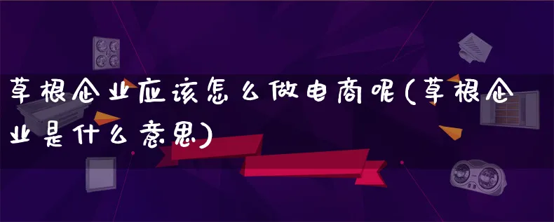 草根企业应该怎么做电商呢(草根企业是什么意思)_https://www.lfyiying.com_个股_第1张