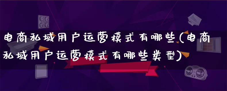 电商私域用户运营模式有哪些(电商私域用户运营模式有哪些类型)_https://www.lfyiying.com_股票百科_第1张