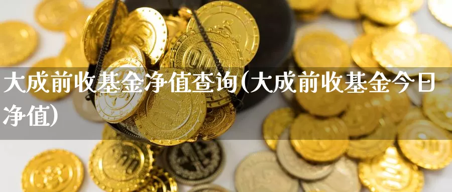 大成前收基金净值查询(大成前收基金今日净值)_https://www.lfyiying.com_证券_第1张