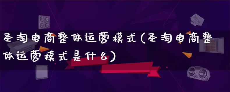 圣淘电商整体运营模式(圣淘电商整体运营模式是什么)_https://www.lfyiying.com_股票百科_第1张