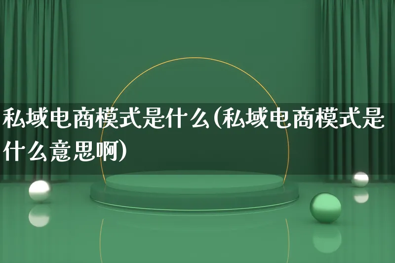 私域电商模式是什么(私域电商模式是什么意思啊)_https://www.lfyiying.com_股票百科_第1张