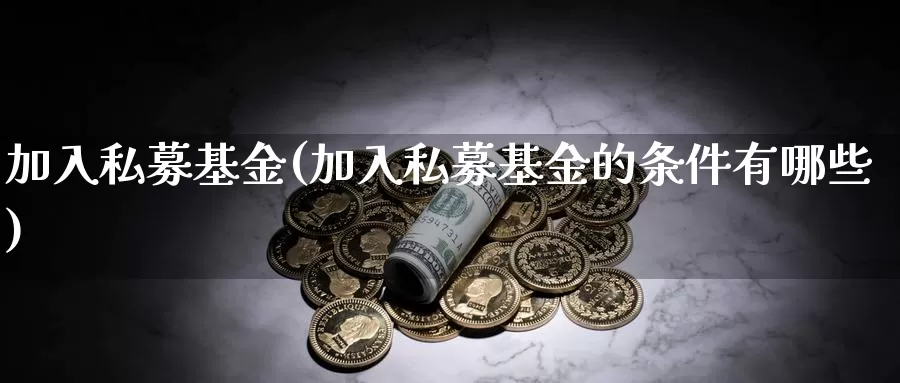 加入私募基金(加入私募基金的条件有哪些)_https://www.lfyiying.com_股票分类_第1张