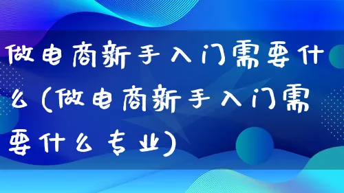 做电商新手入门需要什么(做电商新手入门需要什么专业)_https://www.lfyiying.com_证券_第1张