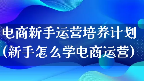 电商新手运营培养计划(新手怎么学电商运营)_https://www.lfyiying.com_股票百科_第1张