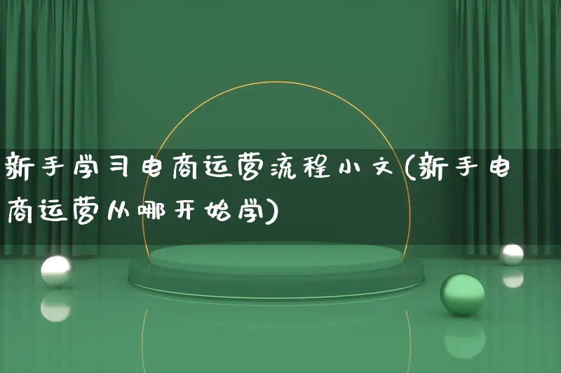 新手学习电商运营流程小文(新手电商运营从哪开始学)_https://www.lfyiying.com_个股_第1张