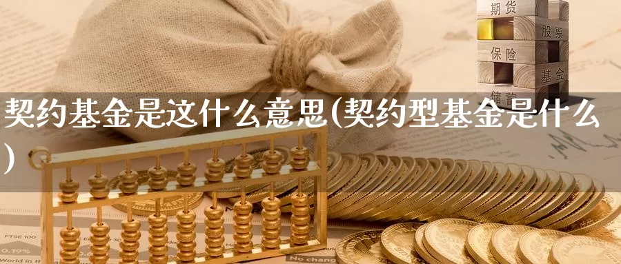 契约基金是这什么意思(契约型基金是什么)_https://www.lfyiying.com_港股_第1张