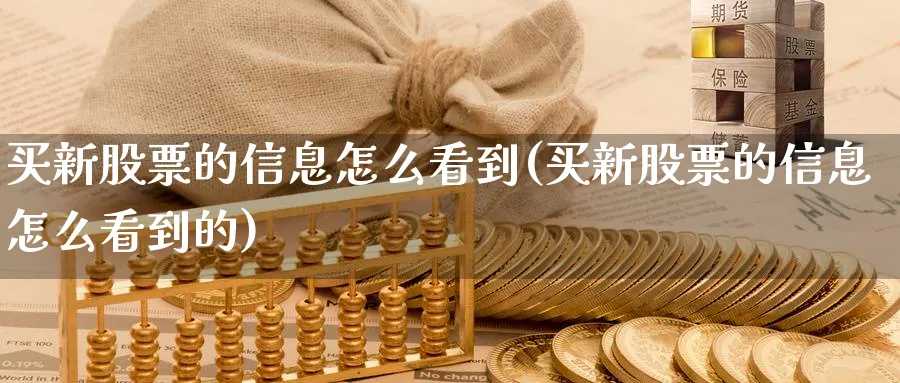 买新股票的信息怎么看到(买新股票的信息怎么看到的)_https://www.lfyiying.com_股票百科_第1张